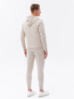 Men's sweatshirt set unbuttoned sweatshirt + pants - cream melange V1 Z62