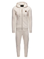 Men's sweatshirt set unbuttoned sweatshirt + pants - cream melange V1 Z62