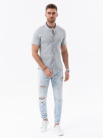 Men's shirt with short sleeves K543 - grey