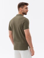 Men's plain polo shirt S1374 - dark olive