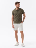 Men's plain polo shirt S1374 - dark olive