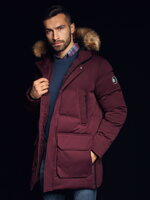 Men's winter jacket - V6 dark red C554