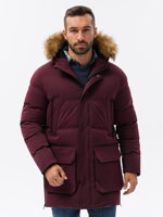 Men's winter jacket - V6 dark red C554