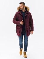 Men's winter jacket - V6 dark red C554