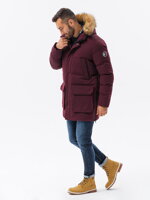 Men's winter jacket - V6 dark red C554