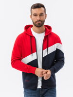 Men's hooded sweatshirt - red V2 B1419