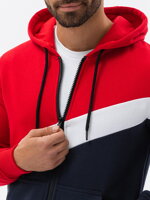 Men's hooded sweatshirt - red V2 B1419