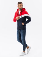 Men's hooded sweatshirt - red V2 B1419