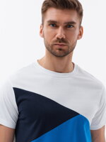 Men's tri-color t-shirt - blue V4 S1640