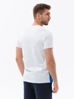 Men's tri-color t-shirt - blue V4 S1640