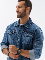 Men's mid-season jeans jacket C525 - indigo