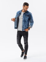 Men's mid-season jeans jacket C525 - indigo