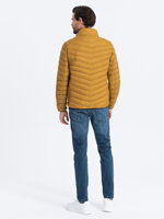 Men's mid-season quilted jacket C528 - mustard