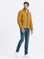 Men's mid-season quilted jacket C528 - mustard