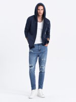 Men's hoodie with zipper b668 HUGO - navy
