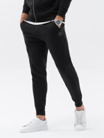 Men's sweatpants in pleasant knit fabric - black V2 OM-PASK-0131