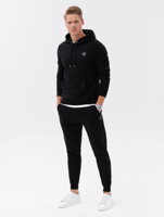 Men's sweatpants in pleasant knit fabric - black V2 OM-PASK-0131
