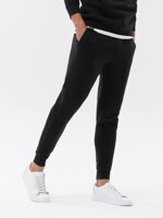 Men's sweatpants in pleasant knit fabric - black V2 OM-PASK-0131