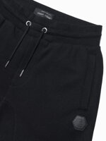 Men's sweatpants in pleasant knit fabric - black V2 OM-PASK-0131