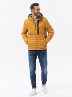 Men's mid-season quilted jacket C372 - mustard