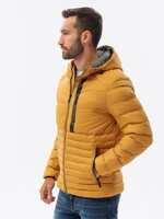 Men's mid-season quilted jacket C372 - mustard
