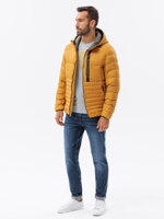 Men's mid-season quilted jacket C372 - mustard