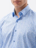 Men's shirt with long sleeves - light blue K608