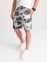 TIE DYE men's sweat shorts - graphite and white V2 W420