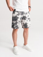 TIE DYE men's sweat shorts - graphite and white V2 W420