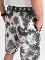 TIE DYE men's sweat shorts - graphite and white V2 W420