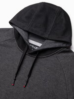 Men's combined materials HOODIE sweatshirt - graphite V2 OM-SSNZ-22FW-016