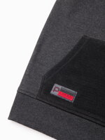 Men's combined materials HOODIE sweatshirt - graphite V2 OM-SSNZ-22FW-016