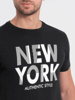 Men's printed cotton t-shirt - black V3 OM-TSPT-0124