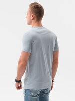 Men's printed t-shirt S1434 V-17B- blue