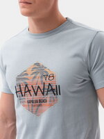 Men's printed t-shirt S1434 V-17B- blue
