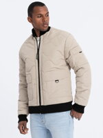 Men's mid-season quilted jacket C515 - beige