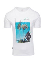 Men's printed cotton t-shirt - white V1 S1738