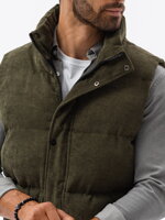 Men's quilted vest - dark olive V57