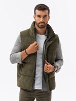 Men's quilted vest - dark olive V57