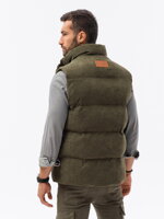 Men's quilted vest - dark olive V57