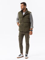 Men's quilted vest - dark olive V57
