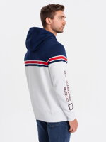 Men's tri-color hoodie - white V1 OM-SSNZ-22FW-014