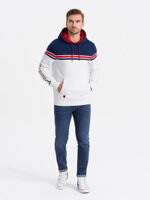 Men's tri-color hoodie - white V1 OM-SSNZ-22FW-014