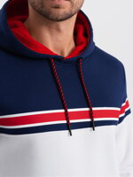 Men's tri-color hoodie - white V1 OM-SSNZ-22FW-014