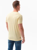 Men's printed t-shirt S1434 V-8B- yellow