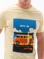Men's printed t-shirt S1434 V-8B- yellow