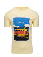 Men's printed t-shirt S1434 V-8B- yellow