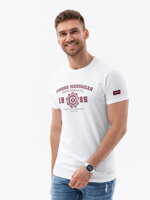 Men's printed cotton t-shirt - white V1 S1748