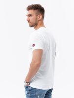 Men's printed cotton t-shirt - white V1 S1748