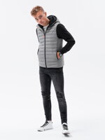 Men's quilted vest V53 - grey